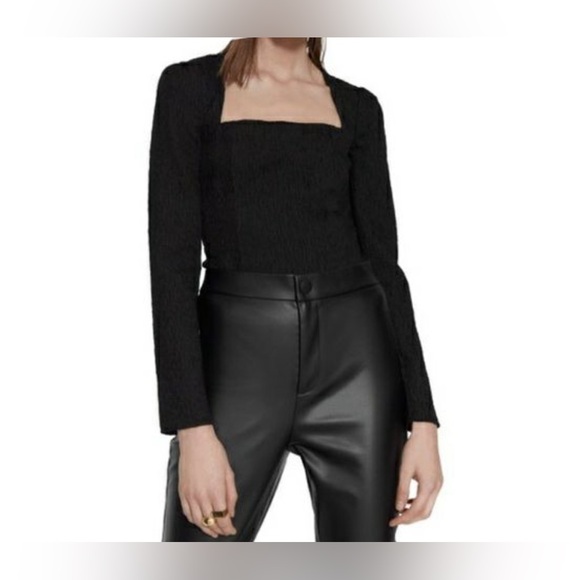 NWOT! ZARA Textured Square Neck Bodysuit - Picture 2 of 8